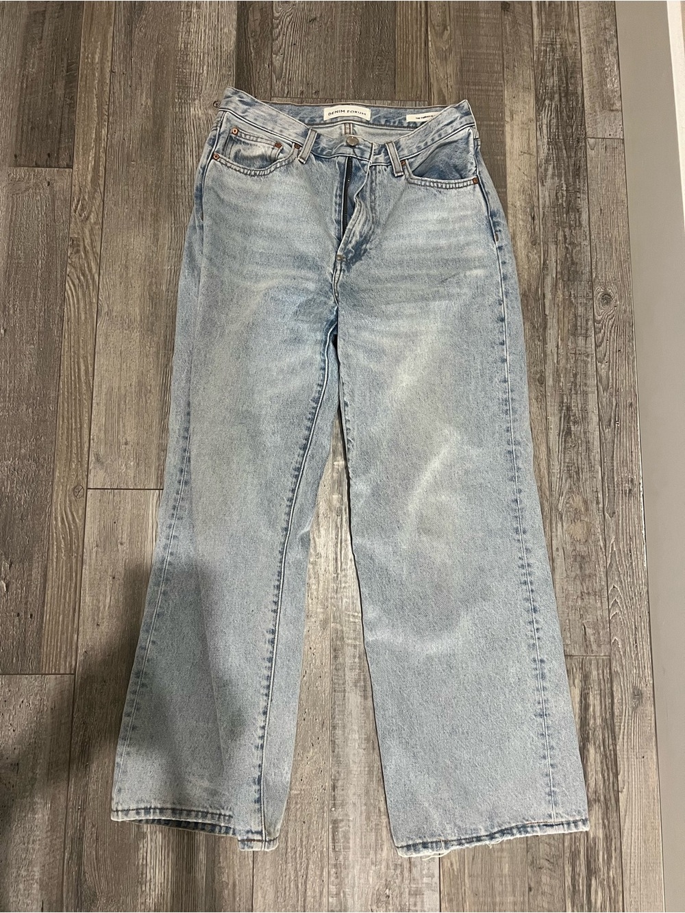 Denim Forum Light Blue Straight Leg Jeans